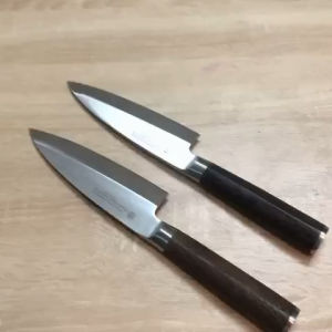 Dao lọc xương - deba Nhật dài 31cm dày 5mm rất sắc không rỉ cán gỗ cầm đầm tay