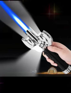 HỘP QUẸT KIẾM LỬA HONEST 288 TỰ VỆ - LỬA KHÈ CỰC MẠNH (CÓ 3 ĐÈN SIÊU SÁNG) FULLBOX - (XÀI GAS + SẠC PIN)