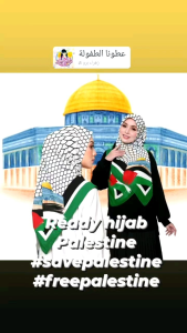 HIJAB PALESTINA JILBAB PALESTINE SEGIEMPAT VOAL PREMIUM