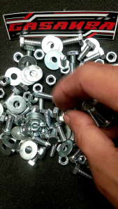 100 SET - BMP Baut Hexagon Baut 10 Panjang 15cm + Mur + Ring/ Baut Hex M6x15 Kunci 10 Putih