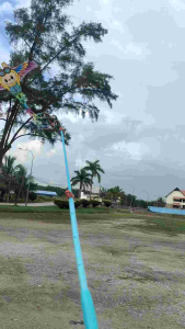 Dynamic Kite (35cm) Push-Type Fishing Rod (50m) Outdoor Kite Spring Outing Party Flags Cartoon Cute Accessories Children Gift