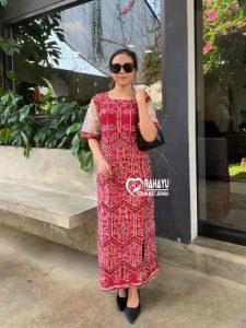 Dress tenun puak kumbu kombinasi brokat bintang alleya