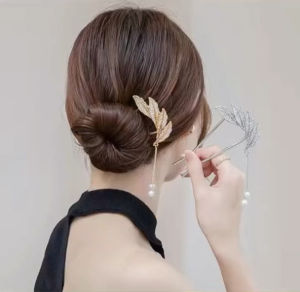 Trâm cài tóc chữ U trâm búi tóc cho nữ nhiều kiểu dáng linh động bằng kim loại hoặc nhựa có tua rua và không tua rua