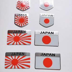Tem nhôm cờ Nhật Japan chịu nhiệt chống thấm nước trang trí xe máy ô tô laptop nón bảo hiểm