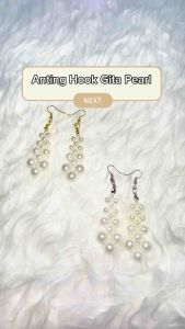 Gita Pearl Hooks Earrings Anting Mutiara Anyam Untai Handmade Fashion