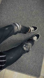 Apolo - Celana Jeans Panjang Sobek Pria Denim Skinny Stretch Ripped Jeans Black Viper Premium Terbaru