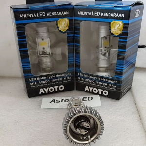 Lampu LED Motor Bebek Matic H6 Hi-Lo AC DC PNP 18 AYOTO M1A 100% ORI