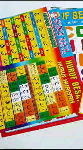 Poster dinding mainan edukasi anak belajar huruf angka dan Hijaiyah
