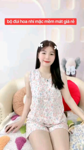 Quần áo nữ (BunnySky) Đồ bộ mặc nhà quần đùi vải lụa mềm mịn không nhăn