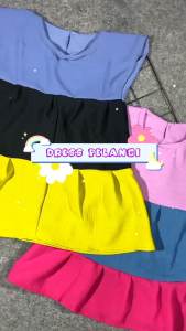 DRES ANAK PELANGI PAKET 5 PCS 1-6 TH dres pelangi dres anak perempuan dres cringkel airflow pakaian anak