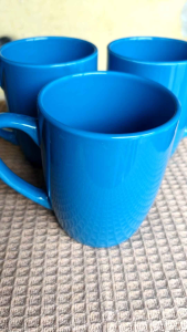 3pcs. Elegant Blue Ceramic Coffee Mugs 14oz MicrowavableDishwasher Safe