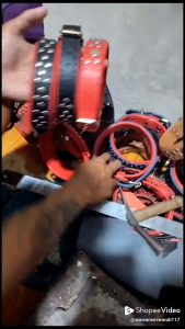 Kalung dogi ukuran 2 jari bahan full kulit