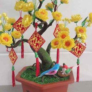 Chậu hoa voan-hoa mai cao 45cm ngang 25cm Chất Liệu Vải Cloth Chậu Hoa Chậu Hoa Thiết Kế Thanh Lịch - Lazada