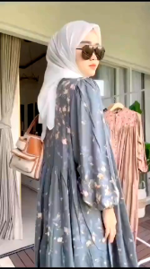 Meira Maxy Gamis Bahan Rayon Diamond Motif Viralgamis Busui