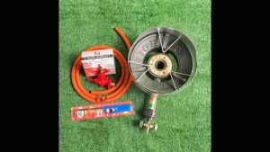 ชุดเตาแม่ค้า KB5 แรงทน+บังลมkb5+ครบชุด(สายสีส้ม) แถมที่จุด เตาแก๊ส เตาฟู่ เตาเบอร์5 เตาแก็ส