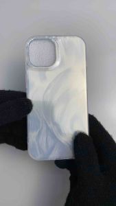 Case IP 15 Pro Max 14 13 12 IP XR X Xs Max Plus Hologram Silver Edge Kotak FullCover