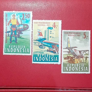 Prangko Indonesia Kuno 3 Pcs Seri Hari Penerbangan Tahun 1967 UN USED