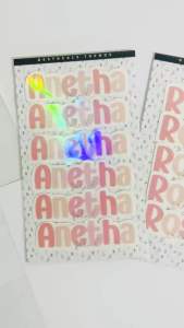 6PCS 1x3 inches Personalized Name Stickers Scratchproof Tags Aesthetic Pastel Notebook Laptop School