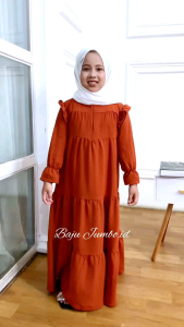Gamis Anak Crinkle Airflow Gamis Susun Rempel Terbaru Kekinian