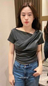 EVONNE Onnie Top - Atasan Wanita Short Sleeve - Baju Lengan Pendek Wanita Knit Top Blouse E-320