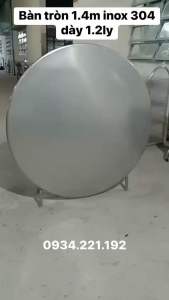 Bàn tròn inox đường kính 1m4 inox 304 siêu bền ngồi được 14-15 người bảo hành 15 năm Hoà Phát