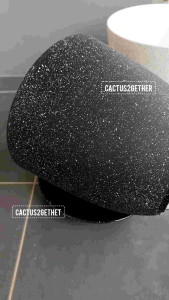 กระถางลายหินมินิมอลพร้อมจานรองกว้าง11นิ้วสูง11นิ้ว