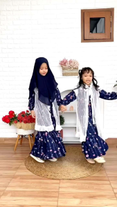 Baju Muslim Anak Perempuan Remaja: Desain Cutetrik & Pashmina Ceruty Haseena