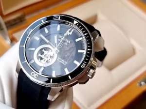 Đồng Hồ Nam Bulova 96A288 Automatic Size 45 Open Heart Black Tone Silicone