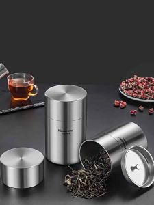 Hộp đựng trà inox 304 cao cấp nắp kín hai lớp chống ẩm chống mốc