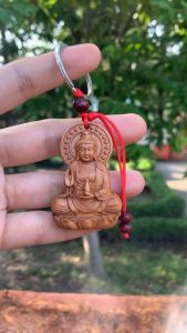 Móc khoá gỗ phật bà quan âm bình an size 5 cm