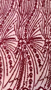 Tile akar sikuen spanggel. Kain tile akar spainggle bordir salur zig-zag. harga persetengah meter