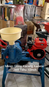 Mesin Giling Tahu Kedelai Tempe10inch+Mesin Penggerak Siap Pakai