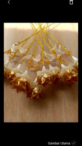 bunga hias mawar mutiara gradasasi (1pcs). minimal order 3pcs