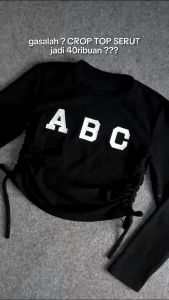 ABC Baju Atasan Wanita Kekinian Rajut Lengan Panjang Casual Top Loongsleve