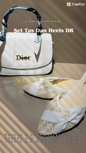 Promo !! Set Tas & Heels Pita Scraft D-R Tali Rantai Emas 2025