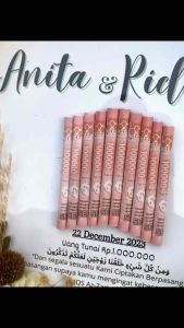 NEW PRODUK Bingkai mahar 3D rustic - souvenir simbolis pernikahan - Frame 3D 1 hari jadi