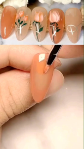 Bộ 9 cây cọ vẽ nail cán nâu - Cọ vẽ móng chuyên dụng