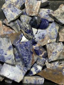 Batu Blue Sodalite Unik / Bahan Lempengan Blue Sodalite Super Quality