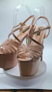 Elegant Pageant platform heels 6.8 inches nude apricot color 36-40 size comfortable and lightweight