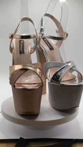 Venus Elegant pageant heels 6.8 inches Champagne and silver 35-40