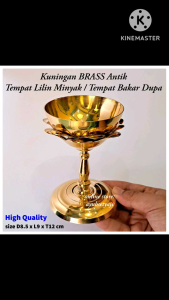 Tempat Lilin Kuningan & Aromaterapi: Vas Bunga Antik Brass