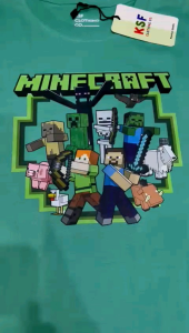 Kaos Anak-Anak Full Karakter MINECRAFT Fashion Anak-Anak MINECRAFT keren Usia 2-11TahunKaos bahan katun 24S Size XS-XL