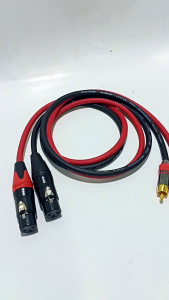 KABEL INPUT MIXER AUDIO KE POWER AMPLI 2 JACK RCA TO XLR FEMALE 3 PIN GOLD KUALITAS PREMIUM TERLARIS