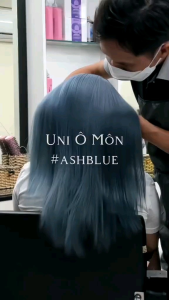 [ICE BLUE+ peroxide 100ml] ICE G BLUE/ Ash Grey Blue / Ash Blue Grey Color Dye Colour Cream dye permanent terus air friendly muslim pewarna rambut Hair Dye Color Cream ash blue dye