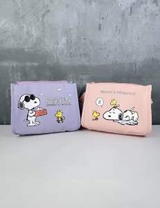 Moshi Moshi กระเป๋าเครื่องสำอาง แบบผ้า PEANUTS SNOOPY & FRIENDS ลิขสิทธิ์แท้