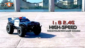 MAINAN ANAK RC 2.4 GHZ REMOTE CONTROL CHARGE 1:8 JEEP POLISI OFF ROAD ROCK CRAWLER POLICE
