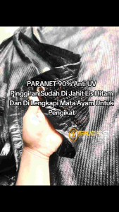 Paranet 90% Ukuran 3x4 meter. Sudah Di jahit Lis Bahan Lengkap Mata Ayam
