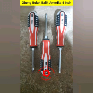 Obeng Bolak Balik Amerika 4" / Obeng Plus Minus USA 4 Inch