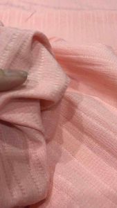 Vải voan xốp thêu màu hồng mềm co giãn nhẹ (khổ 1m5)may đầm váyáo kiểu đồ bộ