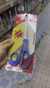 APPN.(มีคลิปรีวิว) กรรไกร กรรไกรกิจกรรม กรรไกรอเนกประสงค์ กรรไกรงานศิลปะ กรรไกรตัดกระดาษ กรรไกรตัดผ้า วัสดุสแตนเลส คม+อึด+ทน  ด้ามจับสีน้ำเงิน เบอร์8“ กรรไกรไรโน่ ไรโน่แท้ (1756671259)